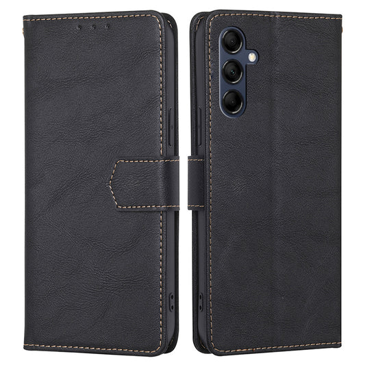 For Samsung Galaxy M14 5G Phone Wallet Case PU Leather RFID Blocking Cowhide Texture Stand Phone Cover