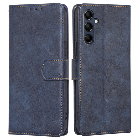 For Samsung Galaxy M14 5G Phone Wallet Case PU Leather RFID Blocking Cowhide Texture Stand Phone Cover