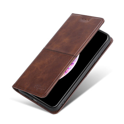 For Samsung Galaxy A54 5G Card Holder PU Leather Phone Cover Cowhide Texture Stand Phone Case