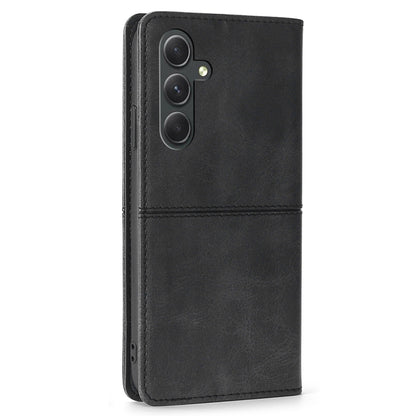 For Samsung Galaxy A54 5G Card Holder PU Leather Phone Cover Cowhide Texture Stand Phone Case