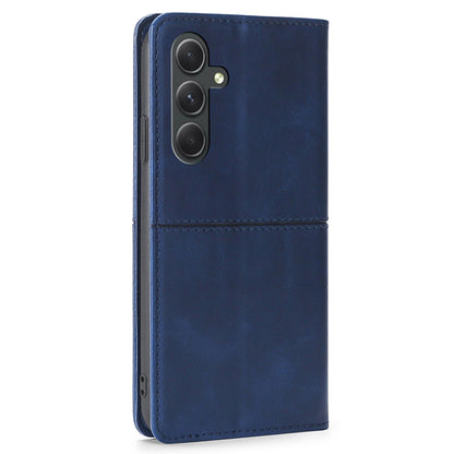 For Samsung Galaxy A54 5G Card Holder PU Leather Phone Cover Cowhide Texture Stand Phone Case