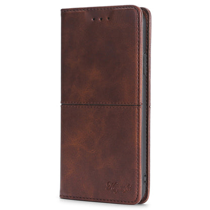 For Tecno Spark 10 4G Phone Cover with Card Slots Cowhide Texture PU Leather Stand Phone Case