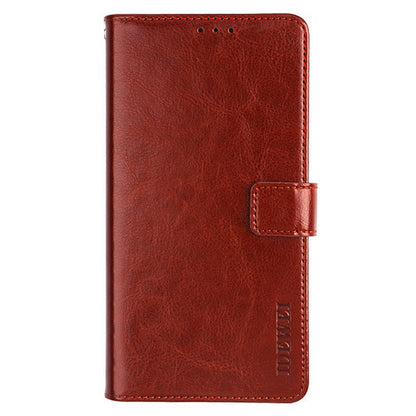 IDEWEI For Realme narzo N55 4G Wallet Phone Case Crazy Horse Texture PU Leather Flip Cover with Stand