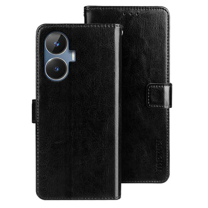 IDEWEI For Realme narzo N55 4G Wallet Phone Case Crazy Horse Texture PU Leather Flip Cover with Stand