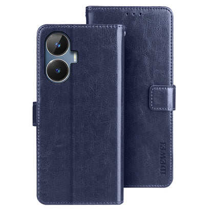 IDEWEI For Realme narzo N55 4G Wallet Phone Case Crazy Horse Texture PU Leather Flip Cover with Stand