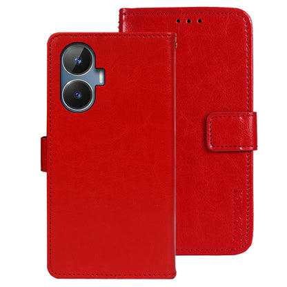 IDEWEI For Realme narzo N55 4G Wallet Phone Case Crazy Horse Texture PU Leather Flip Cover with Stand