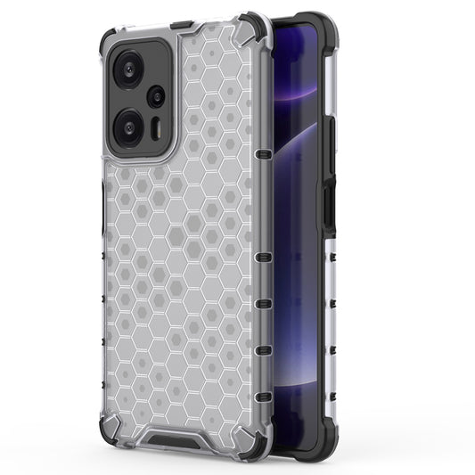 For Xiaomi Redmi Note 12 Turbo / Poco F5 5G Honeycomb Texture Phone Case TPU+PC Anti-drop Smartphone Cover