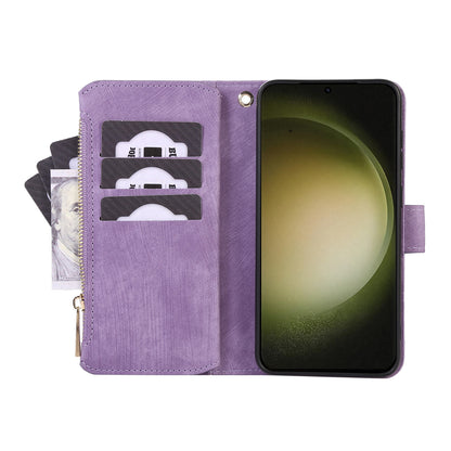 For Samsung Galaxy S23 Ultra Phone Case Multiple Card Slots Rhombus Wallet Phone Shell PU Leather Flip Cover