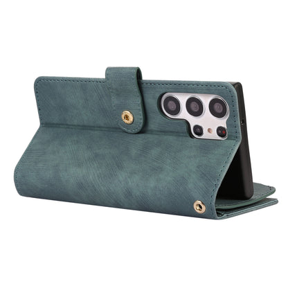 For Samsung Galaxy S23 Ultra Phone Case Multiple Card Slots Rhombus Wallet Phone Shell PU Leather Flip Cover