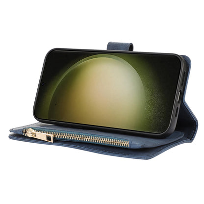 For Samsung Galaxy S23 Ultra Phone Case Multiple Card Slots Rhombus Wallet Phone Shell PU Leather Flip Cover