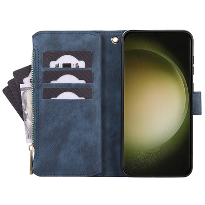 For Samsung Galaxy S23 Ultra Phone Case Multiple Card Slots Rhombus Wallet Phone Shell PU Leather Flip Cover