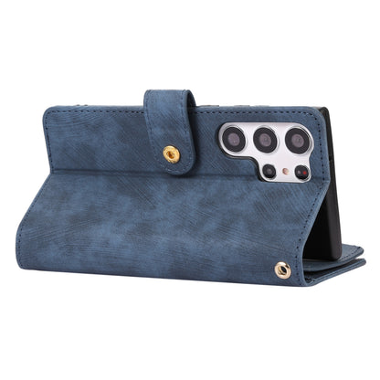 For Samsung Galaxy S23 Ultra Phone Case Multiple Card Slots Rhombus Wallet Phone Shell PU Leather Flip Cover