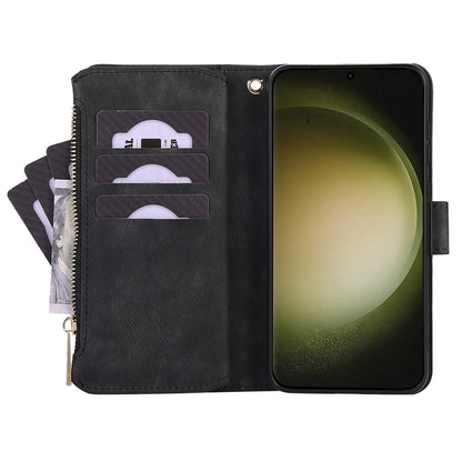 For Samsung Galaxy S23 Ultra Phone Case Multiple Card Slots Rhombus Wallet Phone Shell PU Leather Flip Cover