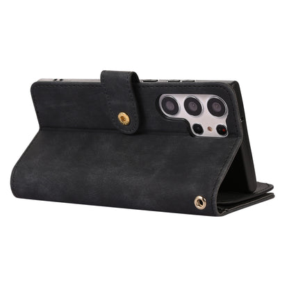 For Samsung Galaxy S23 Ultra Phone Case Multiple Card Slots Rhombus Wallet Phone Shell PU Leather Flip Cover