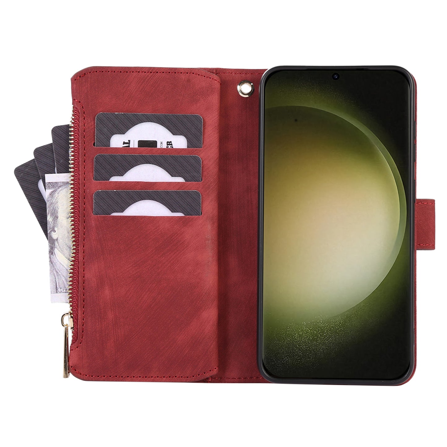 For Samsung Galaxy S23 Ultra Phone Case Multiple Card Slots Rhombus Wallet Phone Shell PU Leather Flip Cover