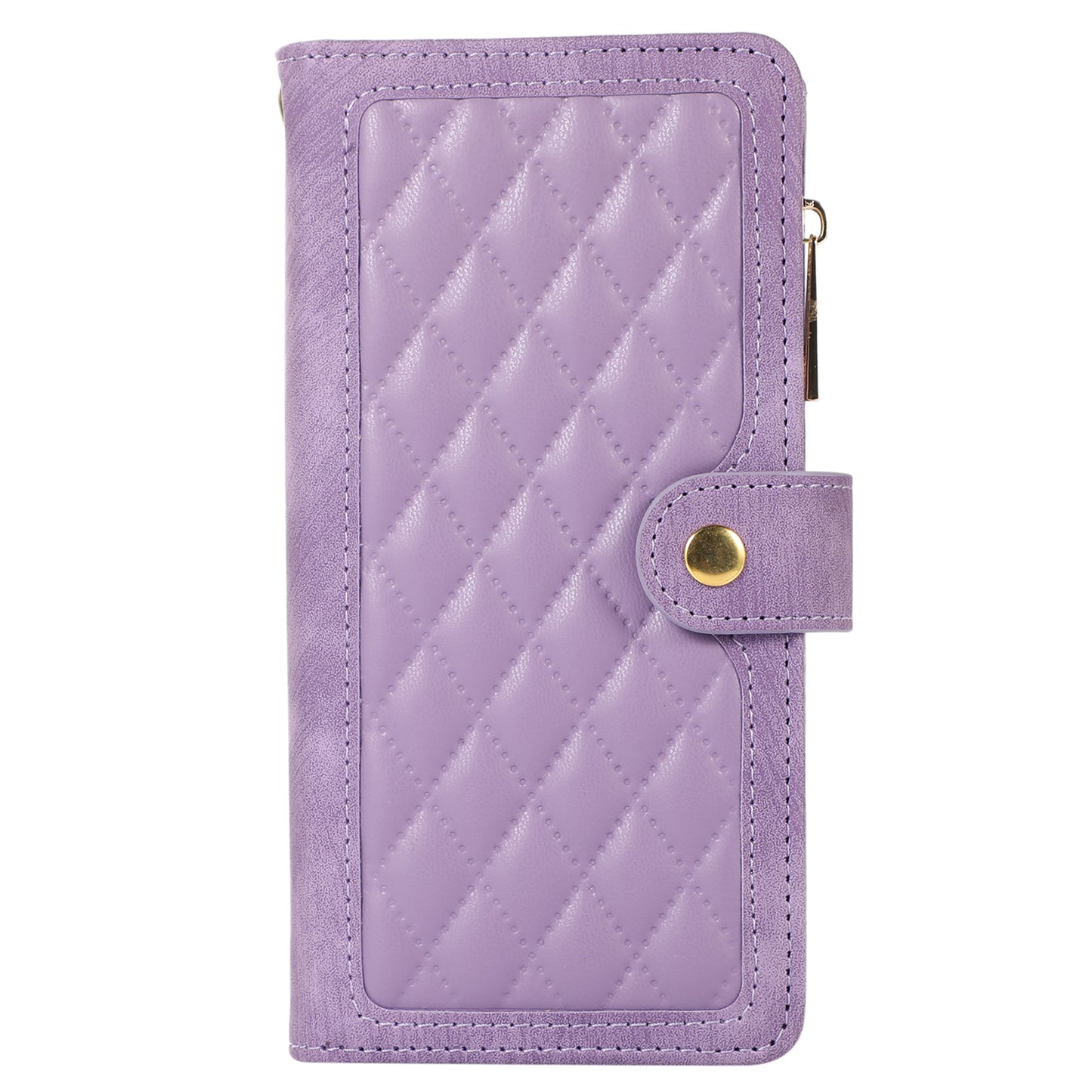 For Samsung Galaxy S23 Phone Case Multiple Card Slots Rhombus PU Leather Flip Cover with Zippered Pocket