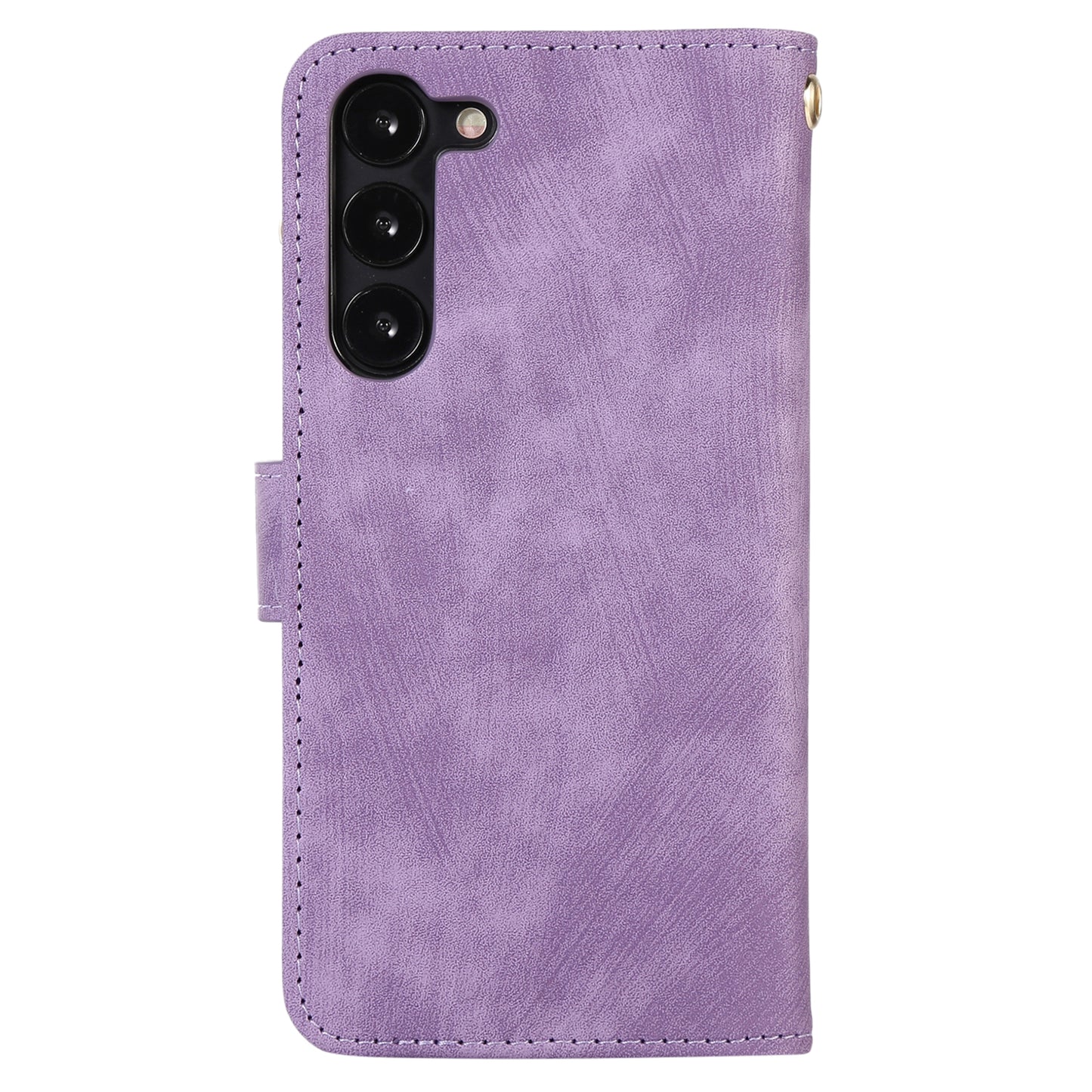 For Samsung Galaxy S23 Phone Case Multiple Card Slots Rhombus PU Leather Flip Cover with Zippered Pocket