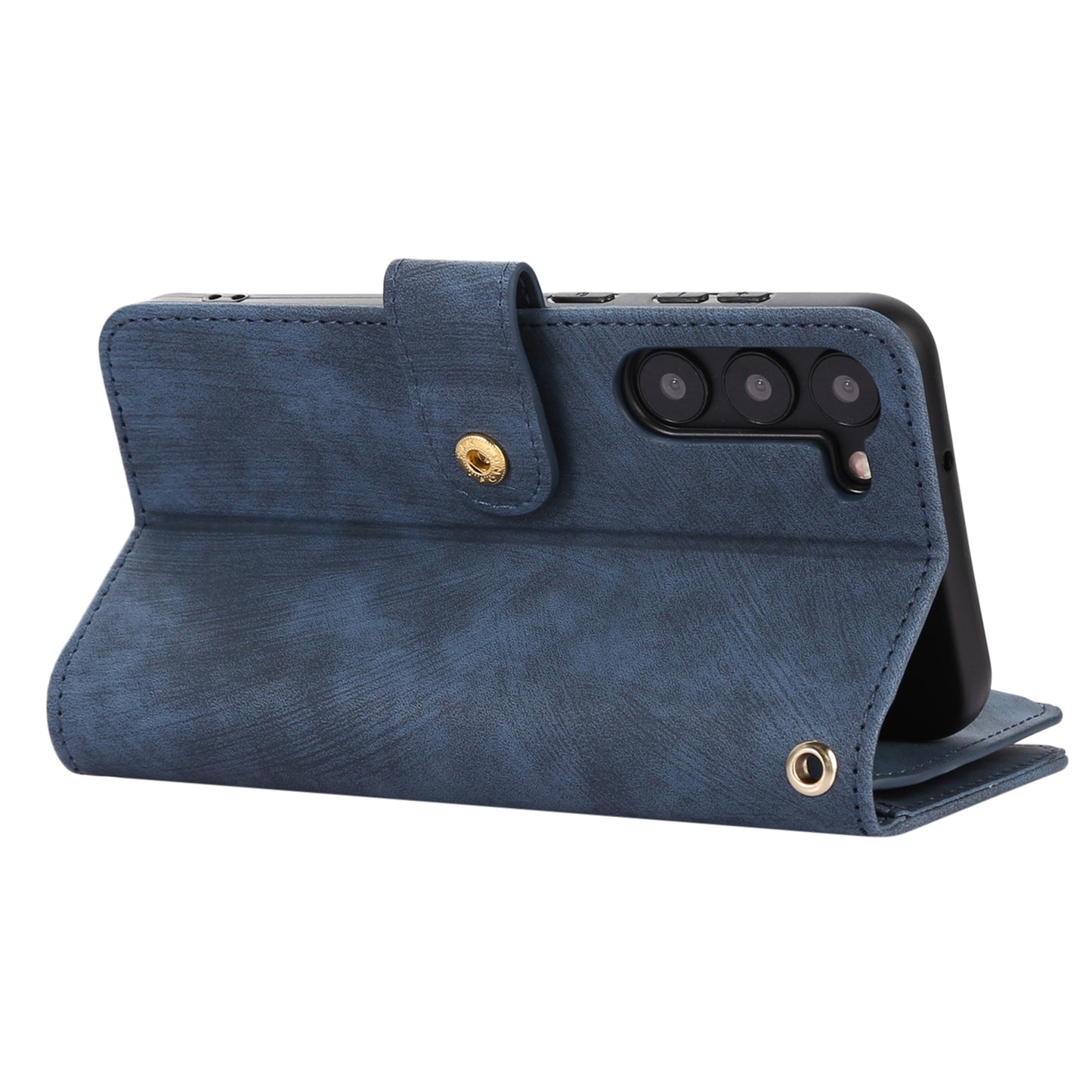 For Samsung Galaxy S23 Phone Case Multiple Card Slots Rhombus PU Leather Flip Cover with Zippered Pocket