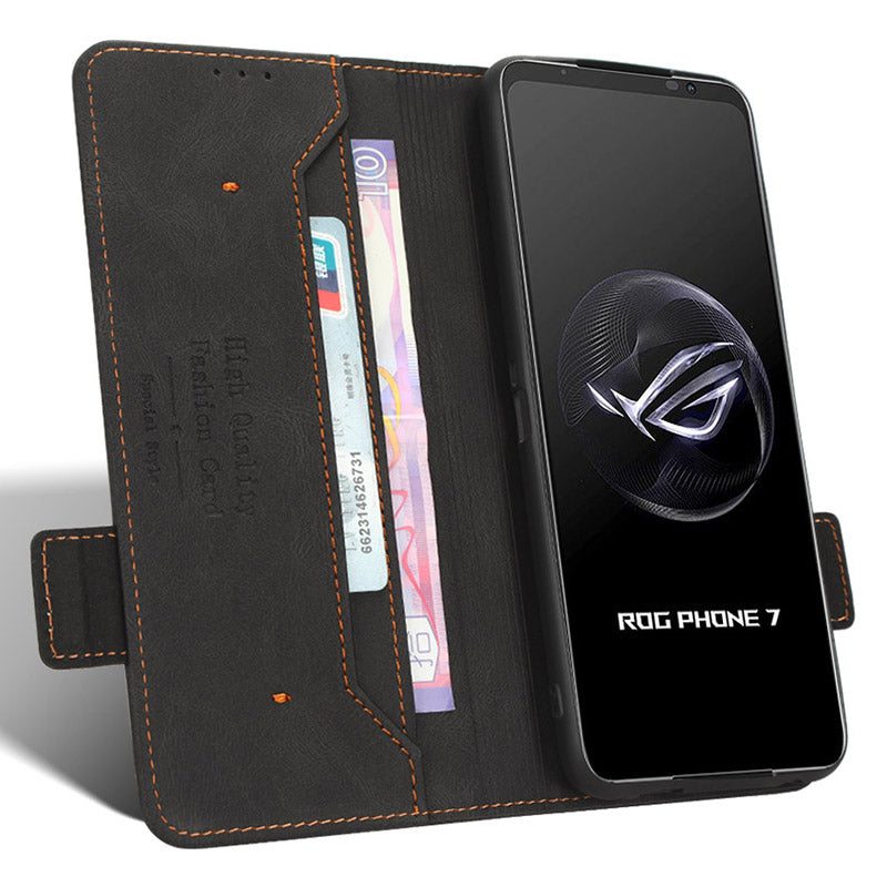 For Asus ROG Phone 7 Ultimate 5G / ROG Phone 7 5G Hardware Decor PU Leather Phone Case Wallet Stand Cover