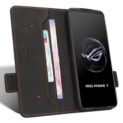 For Asus ROG Phone 7 Ultimate 5G / ROG Phone 7 5G Hardware Decor PU Leather Phone Case Wallet Stand Cover