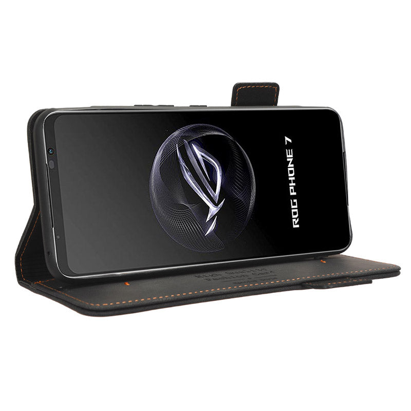 For Asus ROG Phone 7 Ultimate 5G / ROG Phone 7 5G Hardware Decor PU Leather Phone Case Wallet Stand Cover