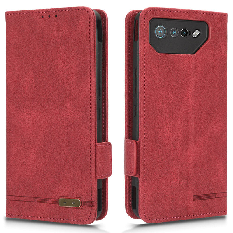 For Asus ROG Phone 7 Ultimate 5G / ROG Phone 7 5G Hardware Decor PU Leather Phone Case Wallet Stand Cover