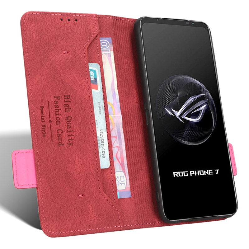 For Asus ROG Phone 7 Ultimate 5G / ROG Phone 7 5G Hardware Decor PU Leather Phone Case Wallet Stand Cover