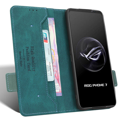 For Asus ROG Phone 7 Ultimate 5G / ROG Phone 7 5G Hardware Decor PU Leather Phone Case Wallet Stand Cover