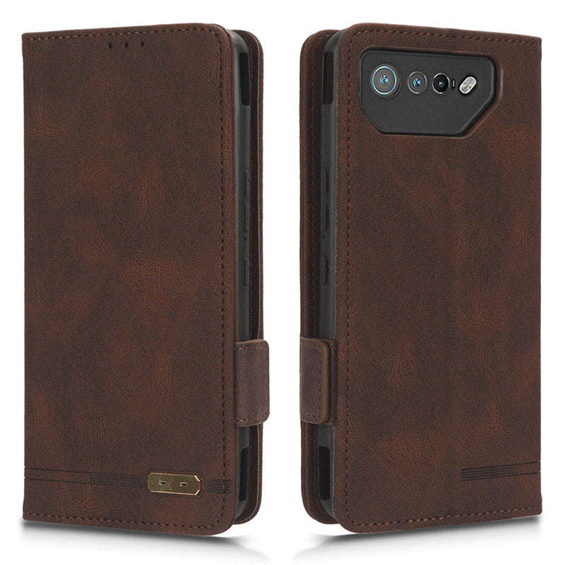 For Asus ROG Phone 7 Ultimate 5G / ROG Phone 7 5G Hardware Decor PU Leather Phone Case Wallet Stand Cover