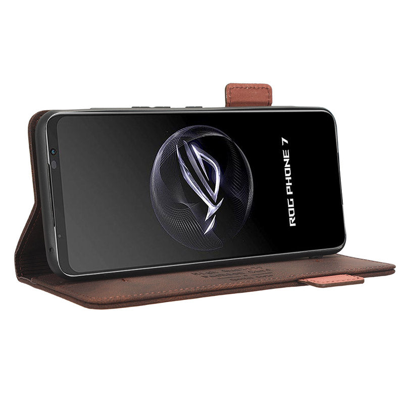 For Asus ROG Phone 7 Ultimate 5G / ROG Phone 7 5G Hardware Decor PU Leather Phone Case Wallet Stand Cover