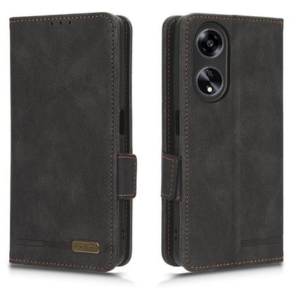 For Oppo A1 5G Wallet Stand Cover Hardware Decor Anti-scratch PU Leather Phone Case