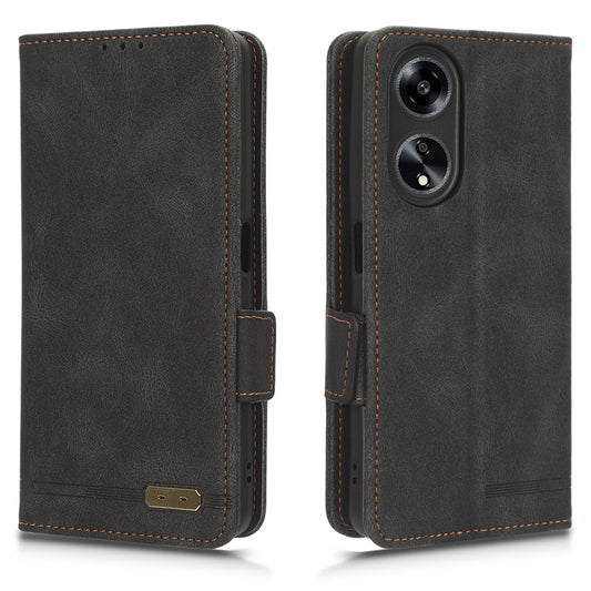 For Oppo A1 5G Wallet Stand Cover Hardware Decor Anti-scratch PU Leather Phone Case