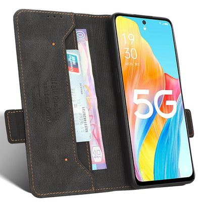 For Oppo A1 5G Wallet Stand Cover Hardware Decor Anti-scratch PU Leather Phone Case
