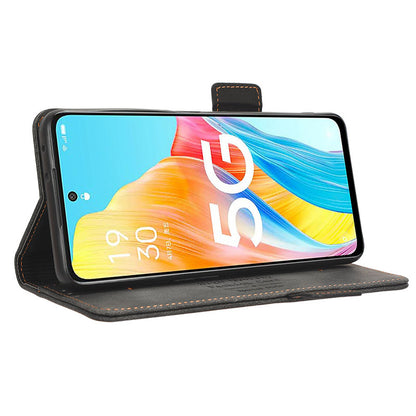 For Oppo A1 5G Wallet Stand Cover Hardware Decor Anti-scratch PU Leather Phone Case