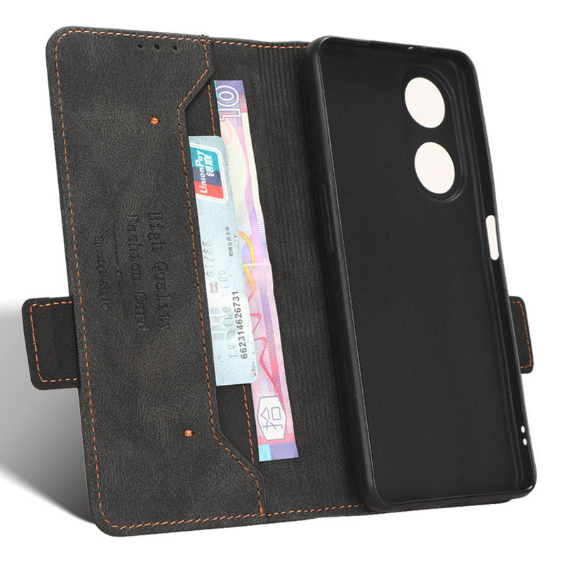 For Oppo A1 5G Wallet Stand Cover Hardware Decor Anti-scratch PU Leather Phone Case