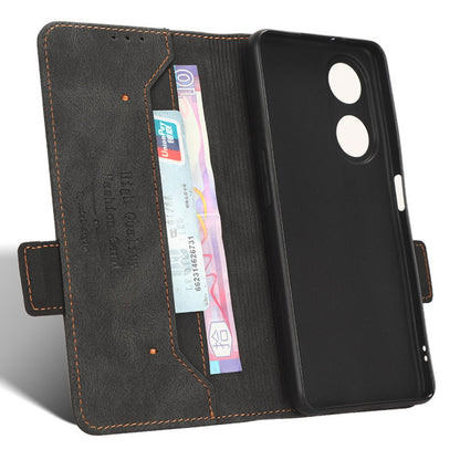 For Oppo A1 5G Wallet Stand Cover Hardware Decor Anti-scratch PU Leather Phone Case