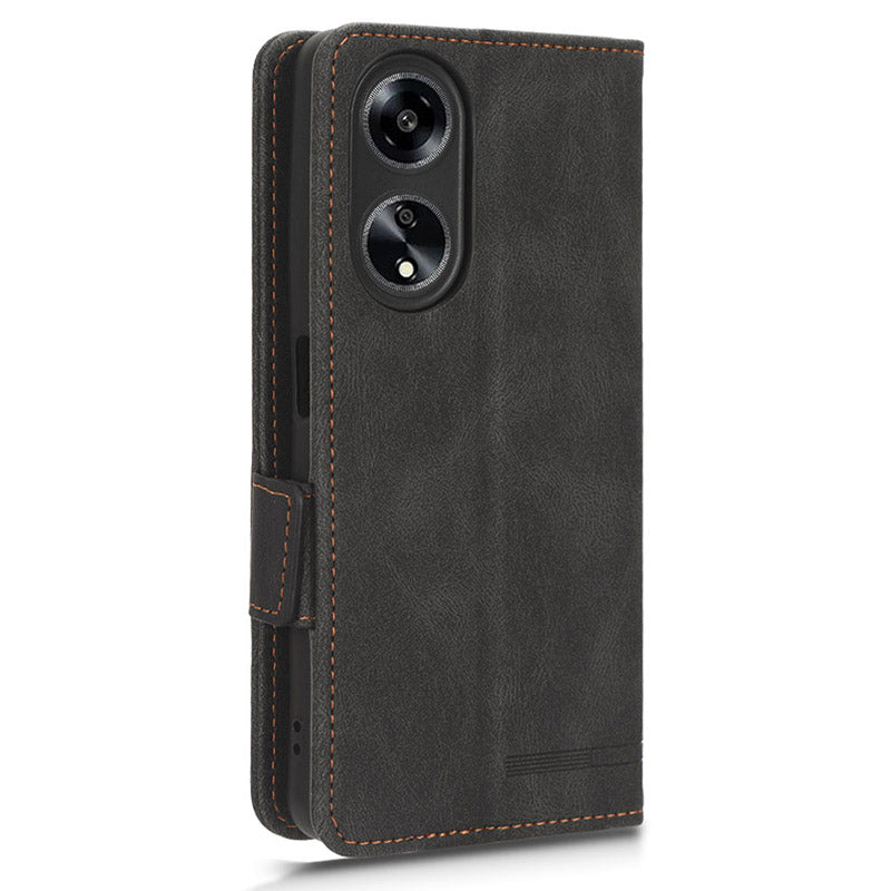 For Oppo A1 5G Wallet Stand Cover Hardware Decor Anti-scratch PU Leather Phone Case