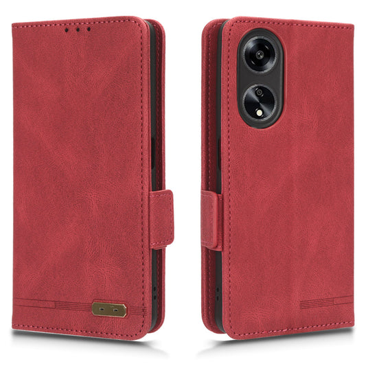 For Oppo A1 5G Wallet Stand Cover Hardware Decor Anti-scratch PU Leather Phone Case