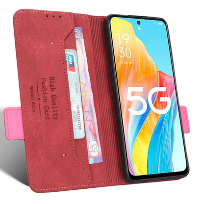 For Oppo A1 5G Wallet Stand Cover Hardware Decor Anti-scratch PU Leather Phone Case