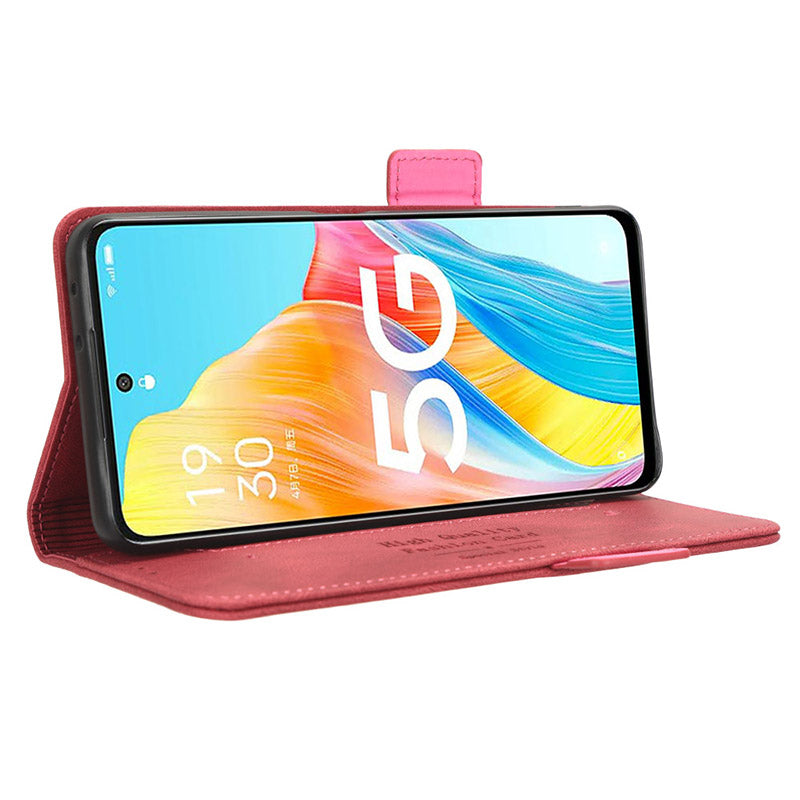 For Oppo A1 5G Wallet Stand Cover Hardware Decor Anti-scratch PU Leather Phone Case