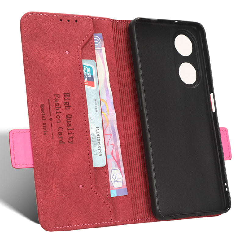 For Oppo A1 5G Wallet Stand Cover Hardware Decor Anti-scratch PU Leather Phone Case