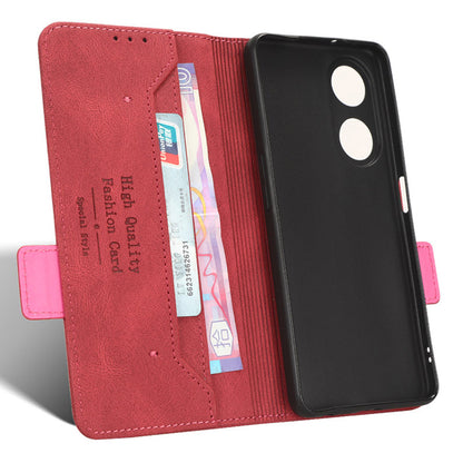 For Oppo A1 5G Wallet Stand Cover Hardware Decor Anti-scratch PU Leather Phone Case