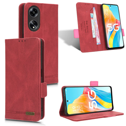 For Oppo A1 5G Wallet Stand Cover Hardware Decor Anti-scratch PU Leather Phone Case