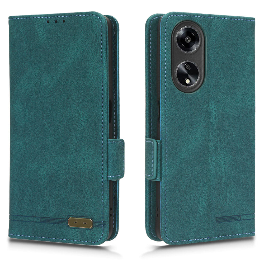 For Oppo A1 5G Wallet Stand Cover Hardware Decor Anti-scratch PU Leather Phone Case