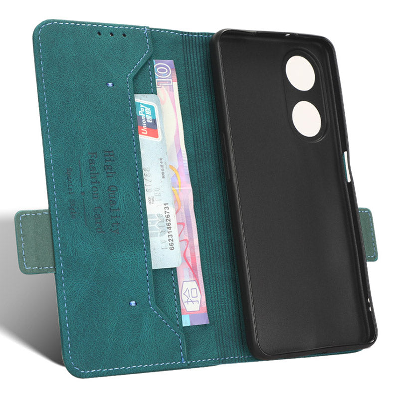 For Oppo A1 5G Wallet Stand Cover Hardware Decor Anti-scratch PU Leather Phone Case