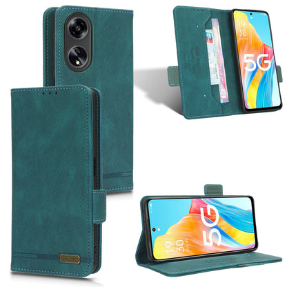 For Oppo A1 5G Wallet Stand Cover Hardware Decor Anti-scratch PU Leather Phone Case