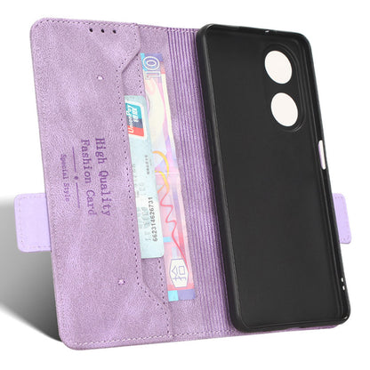 For Oppo A1 5G Wallet Stand Cover Hardware Decor Anti-scratch PU Leather Phone Case