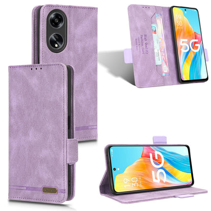 For Oppo A1 5G Wallet Stand Cover Hardware Decor Anti-scratch PU Leather Phone Case