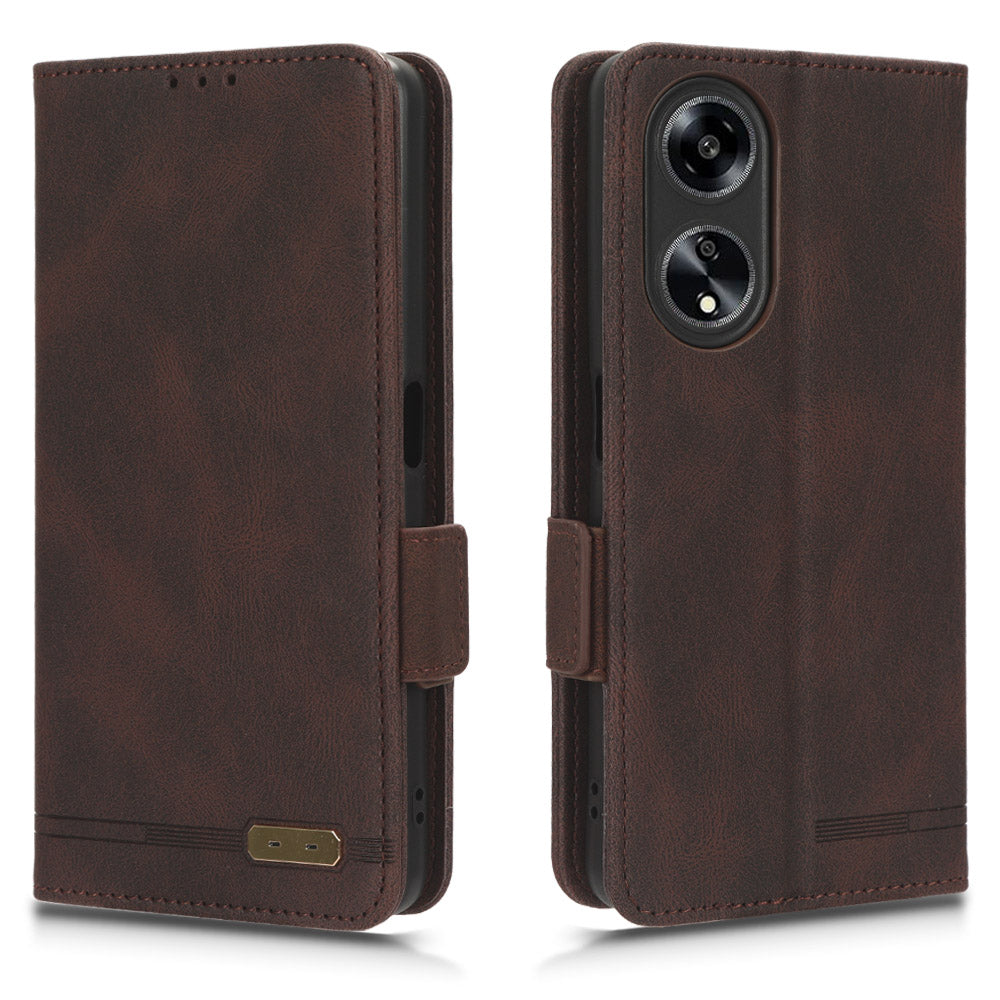 For Oppo A1 5G Wallet Stand Cover Hardware Decor Anti-scratch PU Leather Phone Case