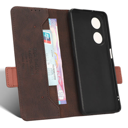 For Oppo A1 5G Wallet Stand Cover Hardware Decor Anti-scratch PU Leather Phone Case